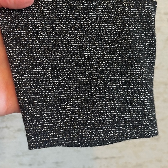 Talbots Black Silver Shiny Sparkly Long Sleeve Top Sz L Stretchy Comfortable - Picture 5 of 14